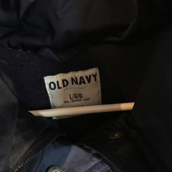 Navy puffer vest with snap buttons - Picture 2 of 3